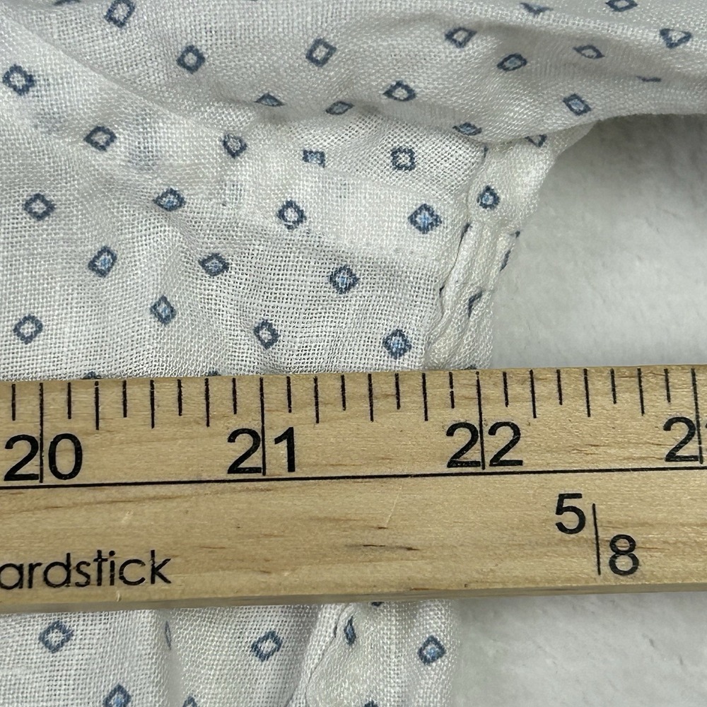 Abercrombie & Fitch Shirt Mens Large White 100% Linen Geometric Long Sleeve - Picture 6 of 7